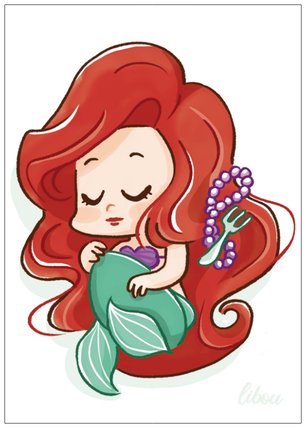 Ariel carte sirène chibi